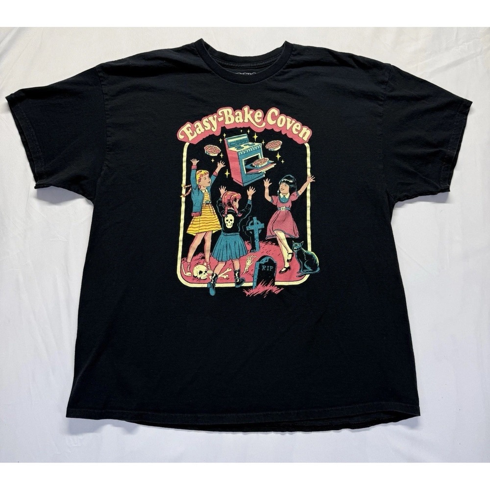 Creepy Co Easy Bake Coven Graphic Tee Halloween Witch Goth Black Shirt 2XL